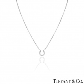 Tiffany & Co. White Gold Diamond Horseshoe Pendant